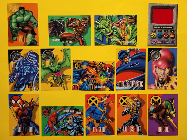 14 Marvel Comics 1996 Marvel Vision cards: Spider-Man, Hulk in Arts & Collectibles in Fredericton
