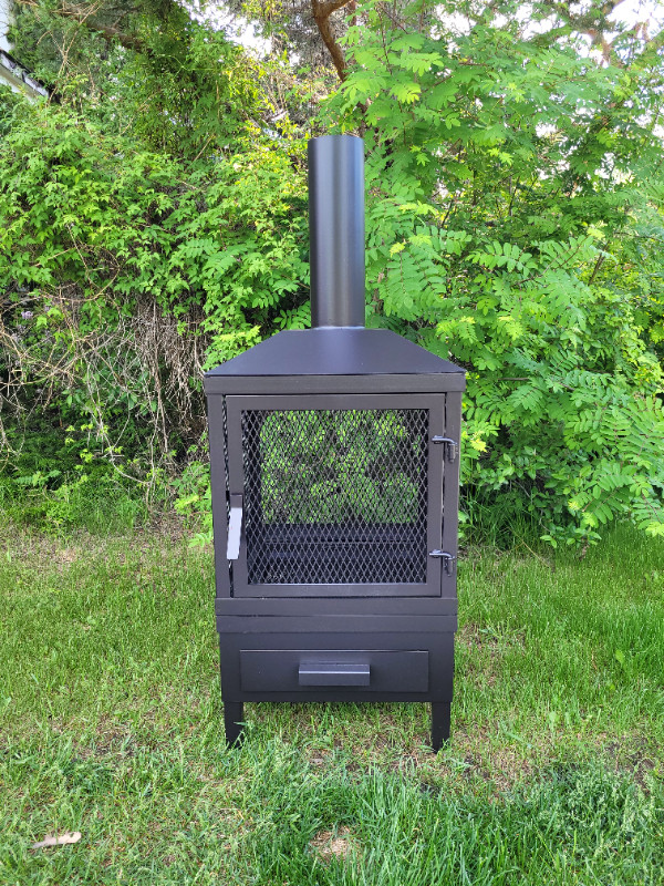 ((( ENCLOSED FIREPLACE STEEL CHIMINEA)) NOW $450 in BBQs & Outdoor Cooking in Edmonton - Image 2
