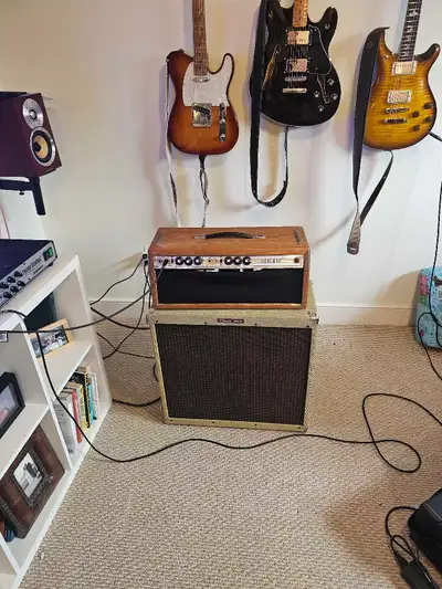 1972 Fender Bassman 50 and Peavey 410 Cab, View more