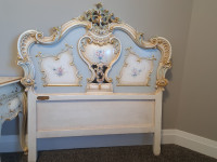 Princess style twin-size bed headboard and a matching nightstand