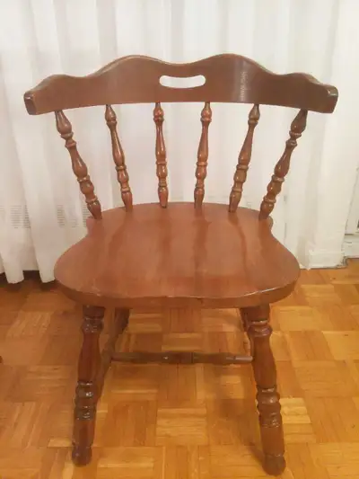 Vintage  French Country Farmhouse Oak Dining Chairs, View more