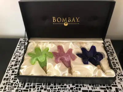 Coffret de 3 bouchons de bouteille en verre Bombay (style Murano, View more
