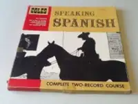 SPEAKING SPANISH - 48 LESSONS - 2 LP'S - 2 BOOKS