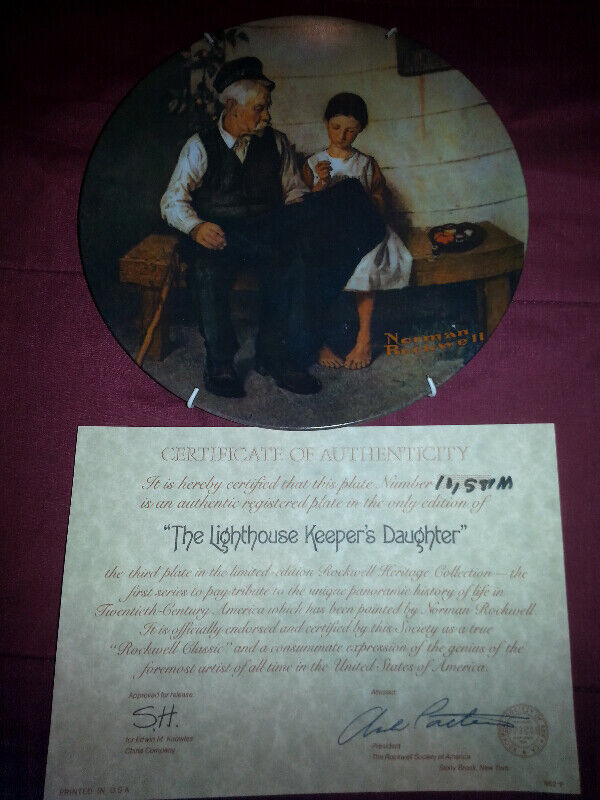 $5 Collectible Plate Norman Rockwell lighthouse keeper in Arts & Collectibles in Barrie - Image 4