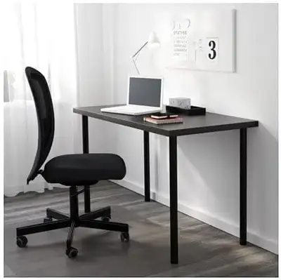 Black Study Desk / Office Table - Ikea LINNMON 10973 model, View more