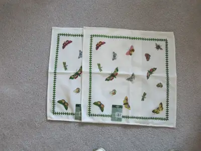 PORTMEIRION BOTANIC GARDEN BUTTERFLIES NAPKINS, 19x19",  new, View more