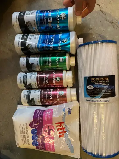 hot tub chemicals and filter, View more