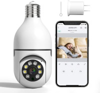 Light Bulb Security surveillance Camera Indoor Wireless, 360°