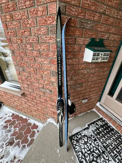Dynatour Cross Country Skis Silver Step (5020) Made in Canada, bottom of skis smooth at top and bott...
