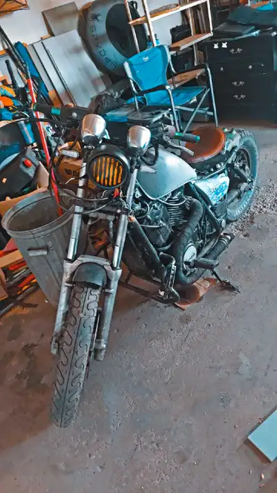 83 Honda Shadow vtwin 750cc hardtail. It's got aftermarket bars a new headlight led tails an straigh...