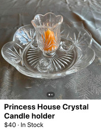 Princess House crystal candle holder