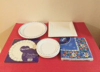 Disposable Plates, Paper Napkins & Doilies Set
