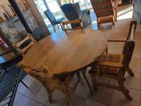 Oak table& chairs + dining cabinet- nego