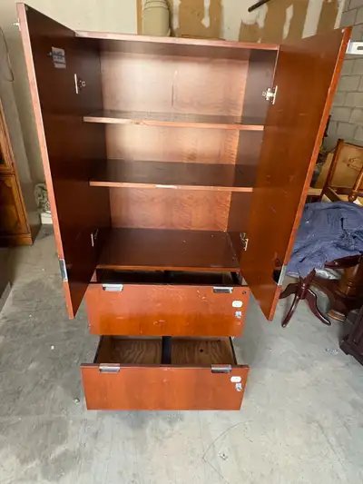 Free delivery used Wooden wardrobe with drawers, View more