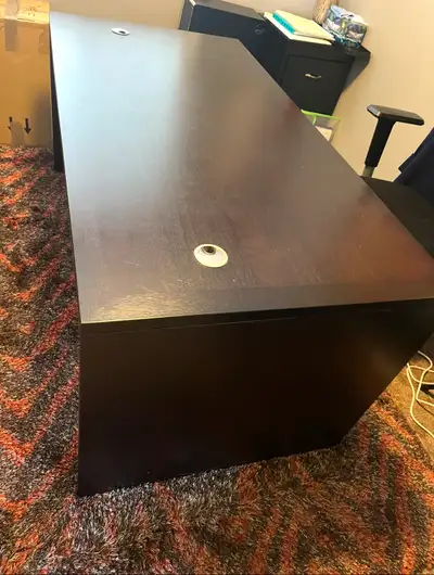 BLACK WOODEN OFFICE DESK, View more