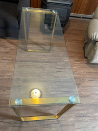 Desk, glass top 