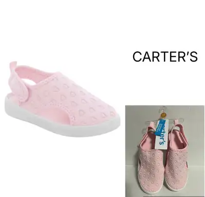 CARTER’S - 10 & 11 - NWT - GIRLS PINK HEART WATER SHOES, View more