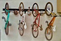 Wall Mounted Bike Rack Four bicycles and accessories Capacity