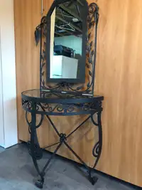 Table miroir fer forgé 