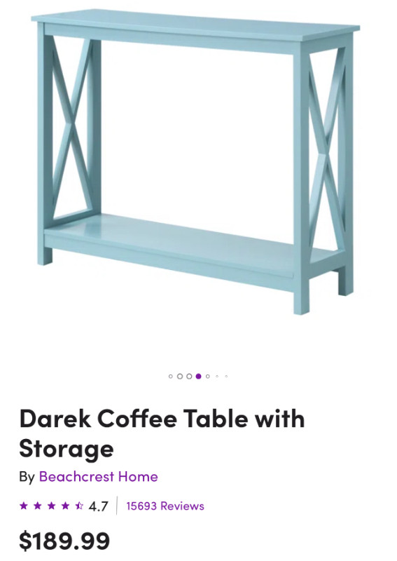 Coffee table with storage (sea foam blue colour) for $30 in Coffee Tables in City of Toronto - Image 4