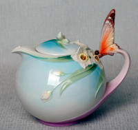 Franz Porcelain Papillion Butterfly Tea Serving 3 piece Set