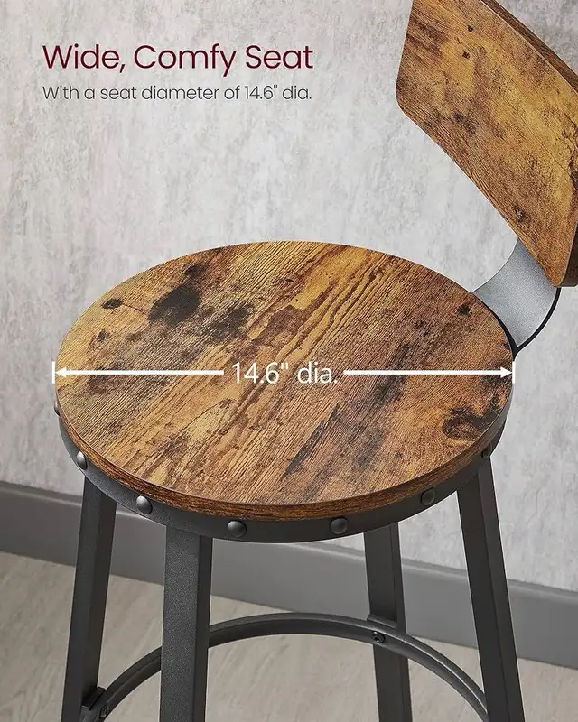 Counter Stools, Bar Chairs with Backrest, 24.6-Inch Tall Seat, R in Chairs & Recliners in Markham / York Region - Image 5