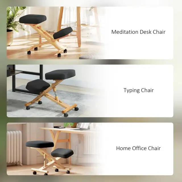 Ergonomic Kneeling Chair, Posture Chair with Rubberwood Frame, R in Chairs & Recliners in Markham / York Region - Image 7