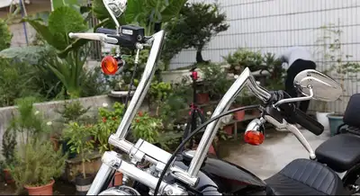 14” Rise 1-1/4” Fat 1" Clamp Ape Hanger Chizeled Handlebar Z Bar, View more