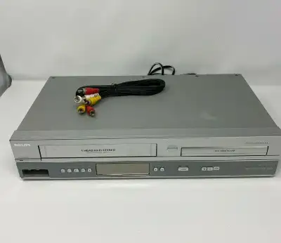 Philips DVP3150V/37 DVD VCR Combo Player VHS Recorder 4 Head + cables No Remote Playable Media Forma...