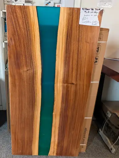 (UNBOXED) 48" x 24" River Epoxy Table / Tabletop #4, View more
