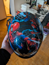 Kids spider man bike and helmet