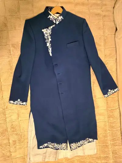 Blue Sherwani - Custom and handmade, View more