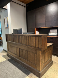 Reception desk, solid oak 