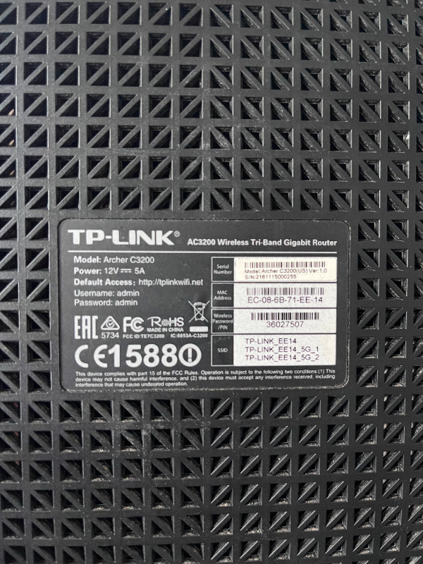 TP-LINK Archer AC3200 Wireless Router TRI-BAND in Networking in City of Toronto - Image 2