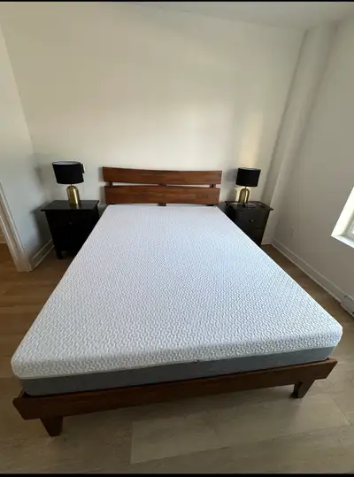NÉGOTIABLE/Queen bed frame only / lit Queen sans matelas, View more