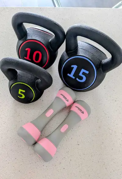 5-Piece Home Gym Set – Kettlebells + Adjustable Dumbbells, View more