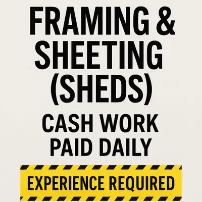 FRAMING  CASH JOB !! PAID SAME DAY !!, View more