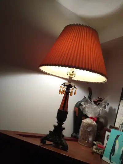 Vintage 30" High Bronze Tone Table Lamp, View more