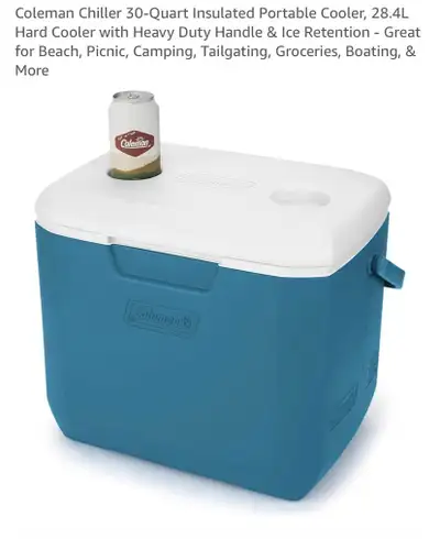 Coleman Chiller 30-Quart Insulated Portable Hard Cooler, View more