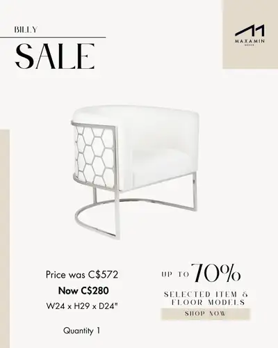 Billy Accent Chair – White Upholstered Chair, View more
