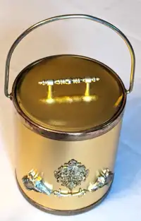 MCM Japanese Hankyu Golden Ice Bucket With 2 Horse Head Emblems!