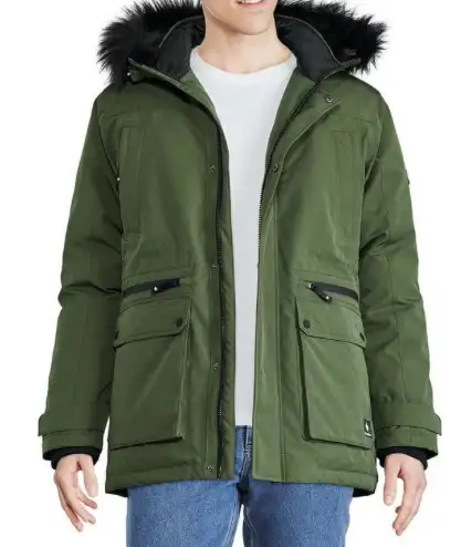 Canadiana Men's Faux Fur Trim Hooded Parka in Men's in Oshawa / Durham Region - Image 3