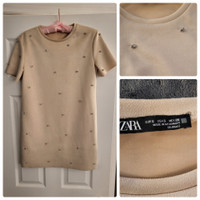 Zara suede dress with crystals, size S