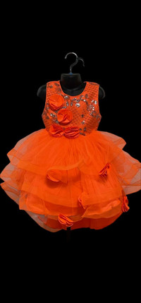 Party frogs for girls - ball gown orange age 4, 5,6,710,11