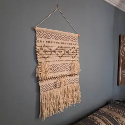 Woven macrame wall decor bohemian-styled, View more