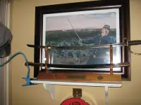 AMERICAIN OFFICERS  SWORD SET WITH FRAMED PICTURE