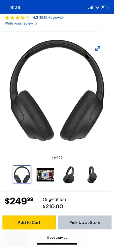 BNIB Sony over-ear wireless headphones, View more