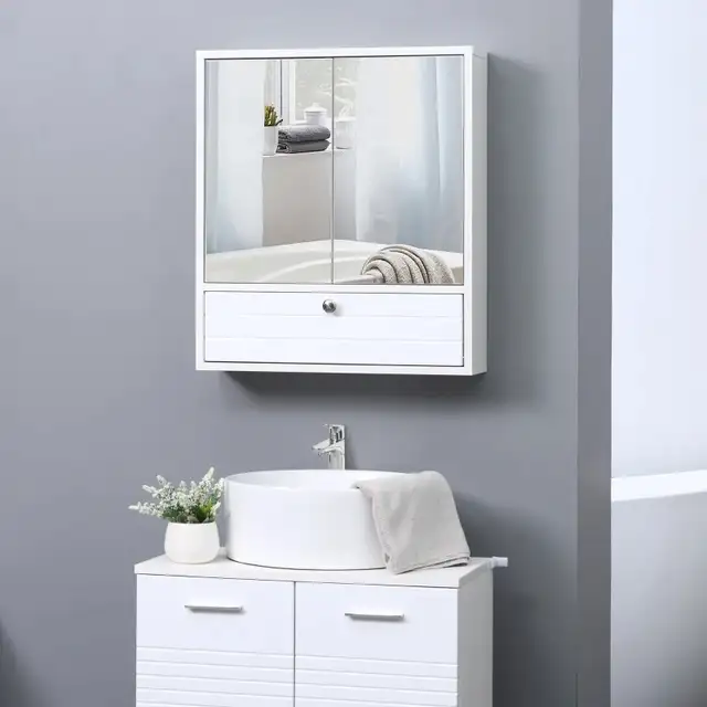 Medicine Cabinet with Mirror, Bathroom Wall Cabinet w 2 Mirror in Home Décor & Accents in Markham / York Region - Image 2