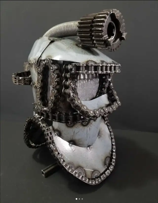 Metal Sculpture - Helmet  in Arts & Collectibles in Calgary - Image 2