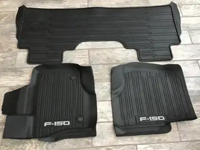 New Ford crew cab front and rear rubber floor mats Factory $250 digital fit option - never used Fits...
